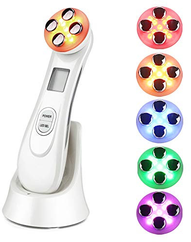 5 in 1 Radio Frequency Skin Tightening Machine, RF Ion Mesotherapy Face Massager, LED Photon Skin Rejuvenation Remover Wrinkle Care Device