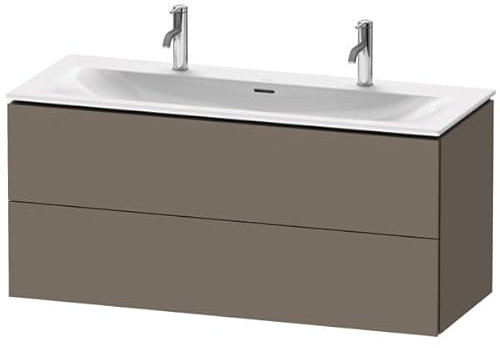 Duravit L-Cube Waschtischunterbau wandhängend LC6309, 1220x481 mm, 2 Schubkästen, für Viu 234412, Farbe: Flannel Grey Seidenmatt Lack - LC630909090