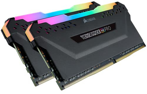 Corsair Vengeance RGB PRO - Módulo de Memoria de Alto Rendimiento, 16 GB (2 x 8 GB) DDR4 3200 MHz C16 XMP 2.0 RGB LED Iluminación, Optimizada para AMD, Negro