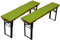 Sensalux Bierbankauflagen, 2er Set, Klettverschluss, Polster für Bierzeltgarnitur, Auflage Grau - Apfelgrün 120cm x 25cm