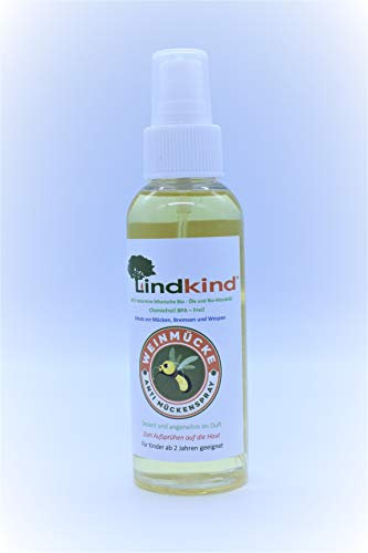 Lindkind - Weinmücke - Spray 100 ml Mückenspray Mückenmittel aus Bio - Produkten Anti Mückenspray Kunststoffflasche Waldkindergarten