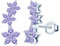 MicLee Orecchini a fiore con zirconi viola da donna orecchini fiori di prugna in argento 925 gioielli eleganti