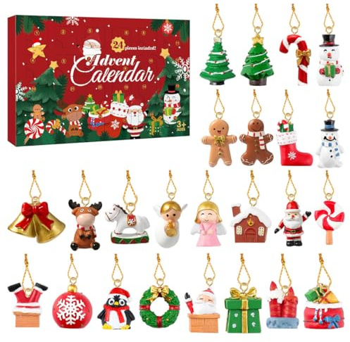 Garneck 24 Calendario Dell'Avvento Di Natale 2025 Mini Ornamento in Resina Per Decorazioni Per Feste Di Natale