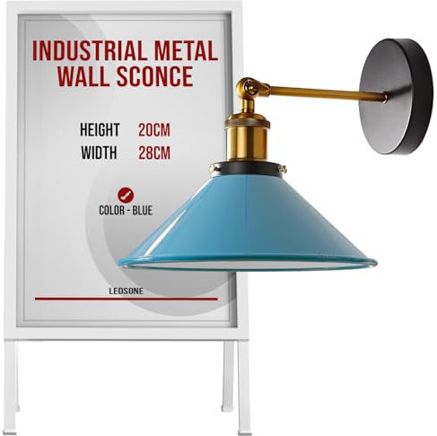 LEDSone Industrielle Metall Wand Lichter Innen Wand Leuchte Beleuchtung Wand Lampe Leuchte für Wohnzimmer Schlafzimmer Vanity Loft Cafe Bar (Blau)