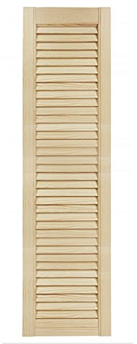 DecoMeister Puerta de Lamas Tipo Persiana de Lumbrera de Celosía de Madera Maciza de Pino para Armarios Frente de Mueble con Listones Abiertos de Dimensiones 294x1100 mm Producto Individual