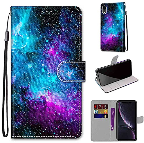 TOMYOU Hülle für Apple iPhone XR, Stoßfeste Handyhülle mit Standfunktion, Kartenschlitz, Premium-PU-Ledertasche, Kompatibel für Apple iPhone XR, Schwarz