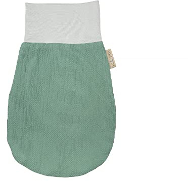 KraftKids Strampelsack Doppelkrepp Grün Jade für den Frühling/Sommer aus Musselin Baumwolle in zwei Größen erhältlich