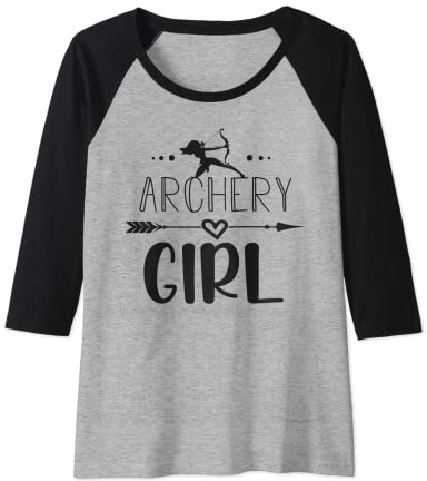 Damen Archery Girl Bogenschützer Bogenpfeil Zielscheibe Jäger Raglan