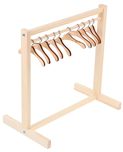 Milisten 1set Dollhouse Hanger Dollhouse Clothes Hanger Doll Coat Dress Hanger Kid Furniture Kid Hangers Mini Furniture Kids Clothes Hangers Black Hangers Child Fashion Display Folder Wood