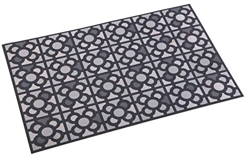Versa Urbana Alfombra de Cocina o Baño Vinílica, Alfombrilla Antideslizante hidráulica, Medidas (Al x L x An) 2 x 50 x 80 cm, Poliéster, Color Gris y blanco