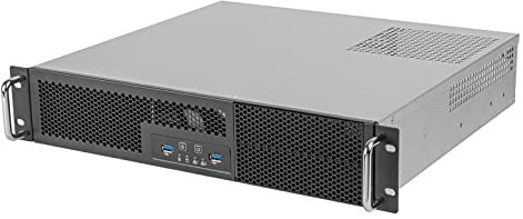 SilverStone Technology SST-RM23-502-MINI - Châssis de Serveur Industriel Micro-ATX Montage en Rack à Double Baie de Disque 5,25 Pouces 2U avec Interface USB 3.1 Gen1 Argent