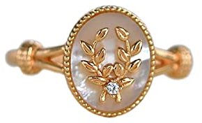 PAIHUIART Ring Ringe Damen Bijouterie Frauen Schmuck Retro Elegant und Exquisite Künstliche Fritillary Olive Leaf Flower Ringe für Frauen Hochwertiger Luxusschmuck Resizable Weiß