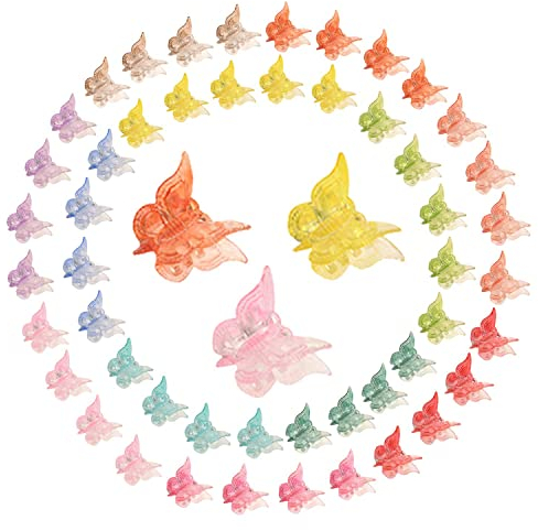 50 Mini-Schmetterlings-Haarspangen für Mädchen und Frauen - Mehrfarbig
