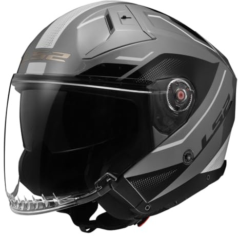 LS2, Jet-Motorradhelm Infinity II Veyron Grey White, M | Beschlaghemmend