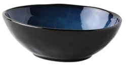 Bol à salade en porcelaine - Bol à soupe en céramique - Grand bol à ramen - Bol à nouilles - Bol à céréales - Bol à dessert - Assiette à flocons d'avoine - Bol de service - Bleu (taille : S)