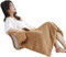 USB Electric Heated Blanket Warm Fleece Shawl & Wrap Throw Blanket Portable Heating Nap Blanket with Warm-Hand Pocket Light Foldable Knee Blanket Soft Flannel Thermal Blanket for Office Home Use