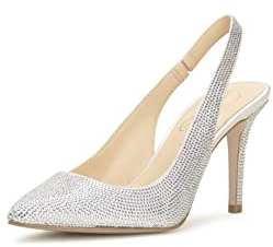 Jessica Simpson Damen Arerra Slingback-Pumpe Pumps, Weiss/opulenter Garten, 41 EU