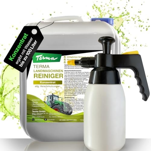 Terma Geräte-, Bau- & Landmaschinenreiniger 10L + Pumpsprüher Made in Germany mild-alkalischer Reiniger Hochdruckreiniger Gerätereiniger Motorraumreiniger Maschinenreiniger