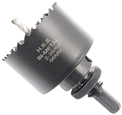 Scie cloche 66mm,LAIWEI Scie cloche avec arbor A2 Heavy Duty, 4341 Foret central, Profondeur de coupe 38mm pour percer des trous dans le bois, les profilés en aluminium, le PVC et les tuyaux en métal