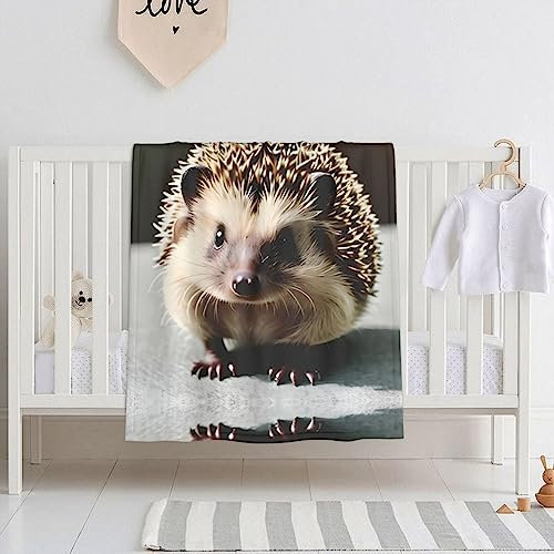Niedliche Igel-Babydecken, Flanell und Velours-Material, leicht, warm genug, atmungsaktiv, keine schädlichen Substanzen, weiche Haptik, geeignet für Babys