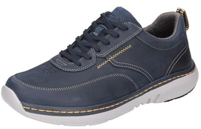 Clarks Pro Lace Mens Wide Fit Trainers 45 EU Navy Leather
