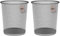 Corbeille à Papier Métallique 13 Litres Argent Ø26,5 X 28 Cm. Poubelle de Bureau Grise, Poubelle de Recyclage, Poubelle de Cuisine,Poubelle de Salle de Bain, Organisateur de Bureau (Lot de 2)