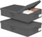 mepure UnderBed Storage, 2 Pack Storage Boxes with Lids Large Foldable Clothes Storage Box Bins W/Handle, Under Bed Storage Organiser Drawer for Clothes Blankets Shoes Toy Dolls Dark Grey