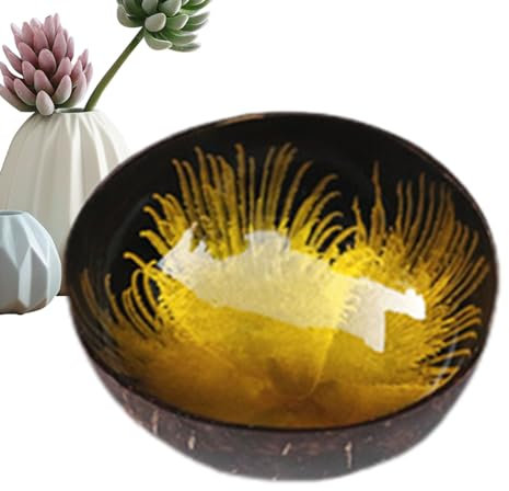 ZORQ Cuenco para batidos de coco | Cuenco natural para llaves | Decoración del hogar para la oficina y el hogar, servir frutas, frutos secos, mesa de almacenamiento de llaves, cuencos de ensalada,