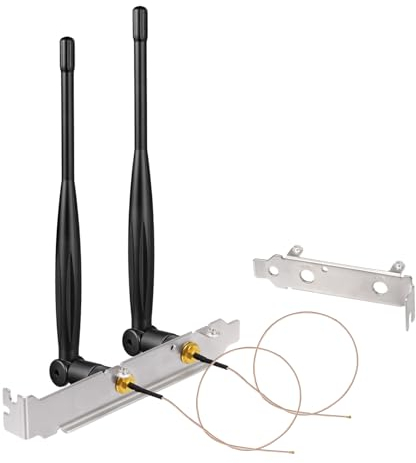 Eightwood WLAN Antenne 2.4GHz 5GHz 5.8GHz 6dBi WiFi Antenne RP-SMA IPX IPEX Antenne + U.FL to RP-SMA Antennenkabel für WLAN Router Bluetooth WiFi Karte PC Mainboard PCIE Wireless Network Card