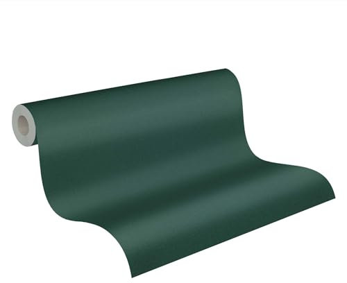 Livingwalls Tapete 396555 - Uni Tapete in Grün - einfarbige hochwertige Wandtapete mit feiner Struktur für verschiedene Räume - 10,05m x 0,53m - Made in Germany