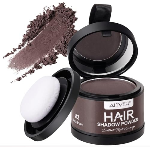 Sombra para el Cabello, Retoca Raices Corrector para Cabello, Polvo para Cubrir las Sombras para el Cabello Impermeable Uso para Rellenar el Cabello Debilitado (Marrón medio)