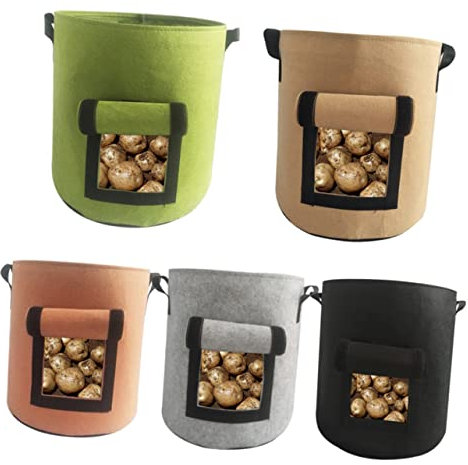 BCOATH Blumentöpfe Für Den Außenbereich Gemüseanbaubeutel Kartoffel Wachsen Topf Pflanztöpfe Aus Stoff Blumentöpfe Im Freien Außerhalb Pflanzgefäße Taschen Wachsen Erdnuss Süßkartoffel