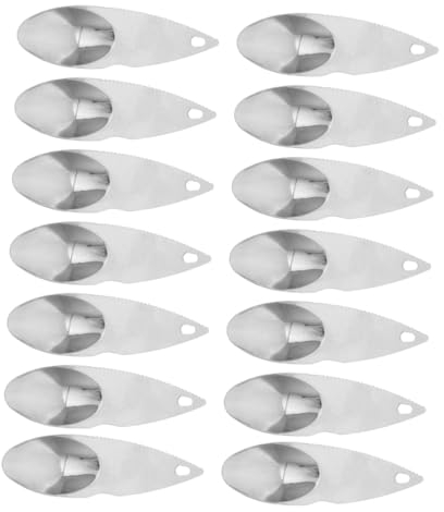 Cabilock 14 Piezas Cuchara Para Cavar Kiwi Cortadora De Kiwi Cucharas De Cocina Divisor De Kiwi Cuchara De Acero Inoxidable Cortadora De Mango Palta Fruta Acero Inoxidable 430 Carne Pulpa