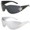Ahaimy 2 Stück Y2k Wraparound Sonnenbrille, Randlose Y2k Sonnenbrille, Sonnenbrille Teenager Mädchen, Rechteckige Sonnenbrille, Für Den Außenbereich, Sonnenschutz Im Sommer, Alltagskleidung