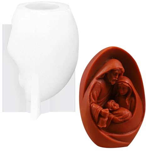 3D Silikonform Gießformen Kerzen, Krippenform Jesus Familie, Kerzenherstellung Formen, Krippe Dekoration Form, Portrait Form Silikonform, Für Kerzen Machen, Duftkerzen, Statue, Handwerk Ornamente