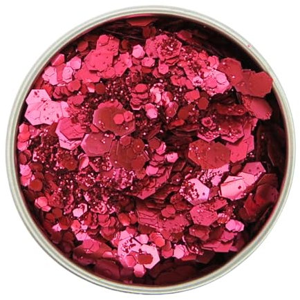 Blush Light Red Biodegradable Eco Glitter, Eco Friendly Face and Body Glitter, Cosmetic Biodegradable Glitter, Loose Vegan Friendly Glitter Mix (Blush Red)