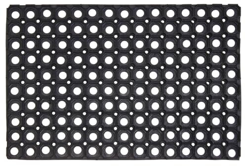 ED LINEN Rubber Door Mat Heavy Duty Non-Slip Entrance Floor Door Mat Indoor & Outdoor Mats for Front Door Dirt Scrapper Garden Matting Welcome Grid Design (PACK OF 1, 40 x 60 cm)
