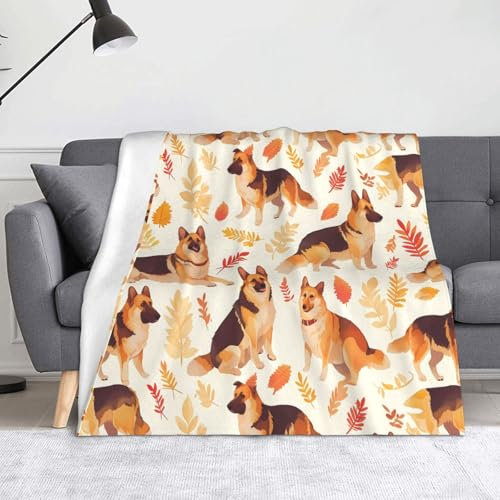 YYHWHJDE Deckenbezug, 152,4 x 127 cm, geeignet für Sofa, Bett, Schlafzimmer, Reisen, Camping, Ahorn, Deutscher Schäferhund, Druck