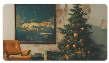 Glidefish Gaming Mouse Pad, Office Desk Mat, Large Non-Slip Rubber Base Mousepad, Desk Pad with Stitched Edges, Waterproof Desk Writing Pad, 16''×30''(40×75cm) Living Room