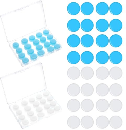 40 Stück Sanft Silikon Ohrenstöpsel Formbar, Wiederverwendbare Ohrstöpsel Mit Geräuschunterdrückung Zum Schlafen Schwimmen Anti Schnarch Schutz, Ideal Zum Konzert, Schwimmen, Duschen, Blau/Transparent