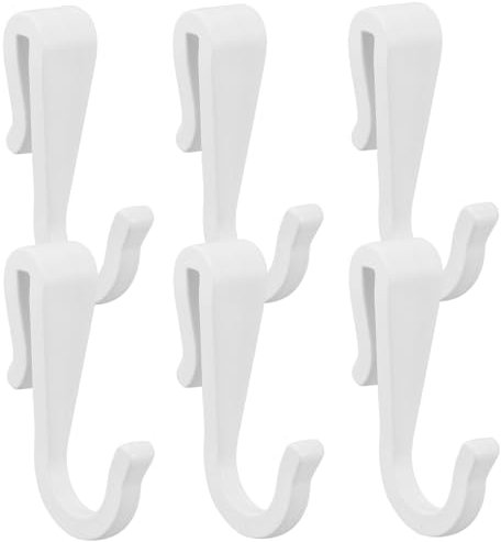 VOSAREA 6 Stück Küchenregalhaken Kleine S Haken Weiß Plastik S Förmige Kleiderschrank Haken Küche Haken für Küchenregal für Badezimmer, Schlafzimmer, Büro