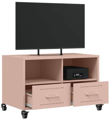 HEFZGDB Mobile TV Rosa 68x39x43,5 cm in Acciaio Tavolo Tv Mobile Tv Soggiorno Mobile Sotto Tv Mobile Angolare Tv per Cucina Soggiorno Camera Studio Ufficio