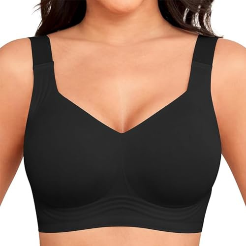 YGJIEGENG Jelly Bras for Women, Wireless, Seamless, Push Up Bra | Full Coverage, Non Wired Gel, Plus Size, Support, Minimiser Bra, Back Smoothing, Everyday, Soft Padded, Ladies T-Shirt Bras