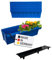 BURI 6 Euro-Paletten Blumenkästen-Einsätze inkl. Bewässerungsmatte | mit Hängesystem zum Einhängen | 37,3cm Blau | Pflanzkasten für Europalette Palette | Balkonkasten | Blumentopf | extrem stabil