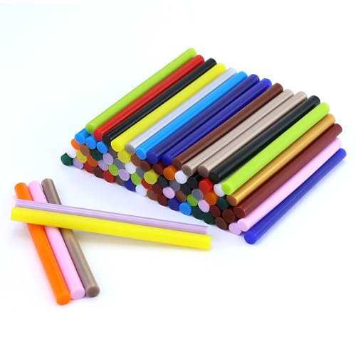 Lot de 88 bâtons de colle chaude, 7 x 100 mm, multicolores, pour pistolet à colle chaude de 7 mm, 16 couleurs