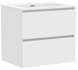 Baikal Mueble de Baño Klay. Mueble MONTADO. 2 Cajones Suspendido con Lavabo. Armario de Baño. Lavabo Ceramico. 70cm Blanco.