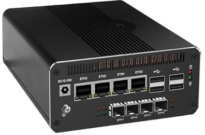 PeeliCeeli Firewall Appliance Mini PC, 14th Gen Core Ultra 7 155H, 82599ES 4 x 10GbE SFP+, 4 x i226 2.5G LAN, AI Micro Computer Router, NPU, AES-NI, DDR5 64GB RAM 2TB NVMe SSD
