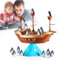 Stapelspielzeug - Piratenschiff Penguin Balance Game Für Kinder | Nettes Figur Lehrreiches Brettspiel Mit Farbenfrohen Blöcken, Unterhaltsamem Spielzeug Für Fähigkeiten Für Koordination, Fokus Und Fam
