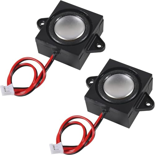 Medrialife 2 Stück Mini Lautsprecher 3W 4 Ohm mit JST PH2.0 Anschluss Mikro Lautsprecher für Elektronik Projekte Werbemaschinen LCD Fernseher Monitore