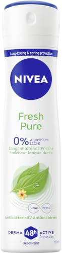 NIVEA Fresh Pure Deospray, Deo ohne Aluminium (ACH) mit Jasmin-Duft und erfrischender Formel, Deodorant mit 48h Schutz und einzigartiger INFINIFRESH Formel (150 ml)